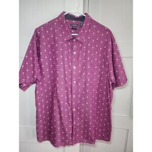 Van Heusen Never Tuck Palm Tree Casual Slim Fit Shirt Mens XXL